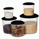 kit com 5 Potes para mantimentos com tampa - ERCAPLAST