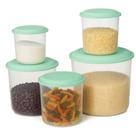 kit com 5 Potes para mantimentos com tampa - ERCAPLAST