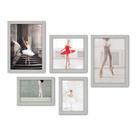 Kit Com 5 Quadros Decorativos - Ballet - Bailarinas - Balé - 200kq01b