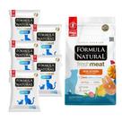 Kit Com 5 Rações Premium Fórmula Natural Fresh Meat Para Gatos Adultos Castrados Sabor Salmão