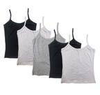 Kit com 5 Regatas Femininas Básicas de Alça Fina Colors