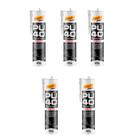 Kit com 5 Selantes de Poliuretano PU-40 Preto 400g