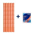 Kit com 5 Telhas de PVC Colonial 2,62 x 0,86 x 2.0 mm 5 Ondas com 3 Kit Fixação e Vedação Afort Marrom
