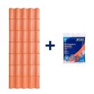 Kit com 5 Telhas de Pvc Colonial 2,62 X 0,86 X 2.0 Mm 5 Ondas com 3 Kit Fixação e Vedação afort