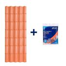 Kit com 5 Telhas de Pvc Colonial 5 Ondas 2,30 X 0,86 X 2.0 Mm com 4 Kit Fixação e Vedação afort