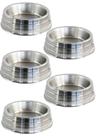 Kit com 5 Unidades Comedouro para Cães de Aluminio Pesado - Médio 1200ml