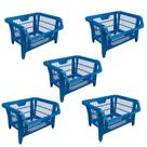 Kit com 5 Unidades de Cesto Expositor Pratico Azul - 42503 - PRESTO