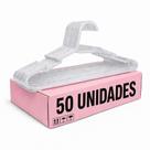 Kit com 50 Cabides Adulto Acrílico Transparente Organizador Roupa