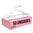 Kit com 50 Cabides Adulto Branco Organizador Roupa Plástico