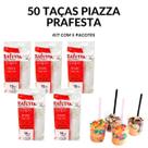 Kit com 50 copo mini cristal prafesta 10ml - 5 pacotes