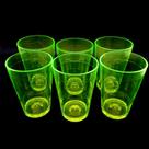 Kit com 50 Copos Boteco Brasil Neon Verde 190 ml Poliestireno super resistente