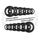 Kit com 50 Kg de Anilhas Ferro Fundido + Barras de Supino e Halteres Kit com 50 Kg de Anilhas Ferro Fundido + Barras de Supino e Halteres