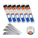 Kit com 50 Lâminas Refil Premium em Aço para Estilete Largo 18mm e Uso Profissional