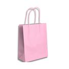 Kit com 50 Sacolas de Papel Rosa Bebê G 23,5x10x31,5cm com Alça