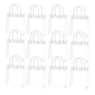 Kit Com 6/12 Sacolas Multiuso de Plástico PVC Transparente Cristal Com Alça Reutilize Para Presente Lembrancinhas e Bolsas Sacolinhas