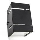 Kit com 6 Arandelas 2 Focos C/ Frisos E Facho Preta Externa Parede Muro St327