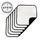 Kit com 6 Banheiro para Cães Tecido Ecológico 45x45 Branco com borda Preta - 200 Lavagens Quality