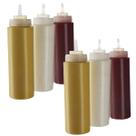 Kit com 6 Bisnaga de 1 Litro Profissional Grande Graduada Para Molhos Ketchup Maionese Mostarda Buffet Restaurante Lanchonete