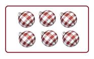 Kit com 6 Bolas de Natal Xadrez com Textura de Glitter 8cm Ø