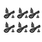 Kit com 6 Cabos de Força Tripolar 1,2m para Desktop e Monitor