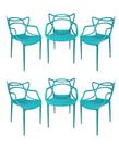 Kit com 6 Cadeira Allegra Azul Turquesa Sala de janta, Bares Kit com 6 Cadeira Allegra Azul Turquesa Sala de janta, Bares