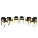 Kit Com 6 Cadeiras Agatha Madeira Maciça Estofada Para Mesa De Jantar material sintético Preto 503
