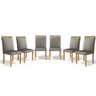 Kit Com 6 Cadeiras Agnes Madeira Maciça Estofadas Para Mesa De Jantar Veludo Chumbo 109 Kit Com 6 Cadeiras Agnes Madeira Maciça Estofadas Para Mesa De Jantar Veludo Chumbo 109