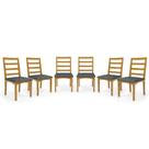 Kit Com 6 Cadeiras Cecília Madeira Maciça Assentos Estofados Para Mesa De Jantar Linho Chumbo 406 Kit Com 6 Cadeiras Cecília Madeira Maciça Assentos Estofados Para Mesa De Jantar Linho Chumbo 406
