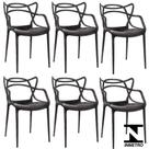 Kit Com 6 Cadeiras de Design Allegra Empilhavel Interior e Exterior Sala Jantar Garden Life