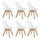 Kit Com 6 Cadeiras Leda Brancas Estofadas Elegância E Conforto Para Cozinha E Sala De Jantar
