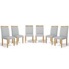 Kit Com 6 Cadeiras Maiara Madeira Maciça Estofadas Para Mesa De Jantar Kit Com 6 Cadeiras Maiara Madeira Maciça Estofadas Para Mesa De Jantar