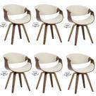 Kit com 6 Cadeiras Nicole Giratória para Sala de Jantar Bege/Creme Kit com 6 Cadeiras Nicole Giratória para Sala de Jantar Bege/Creme
