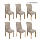 Kit com 6 Cadeiras para Sala de Jantar Estofadas Apogeu