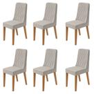 Kit com 6 Cadeiras para Sala de Jantar Estofadas Luar Kit com 6 Cadeiras para Sala de Jantar Estofadas Luar