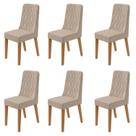 Kit com 6 Cadeiras para Sala de Jantar Estofadas Luar