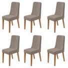 Kit com 6 Cadeiras para Sala de Jantar Estofadas Luar Kit com 6 Cadeiras para Sala de Jantar Estofadas Luar