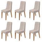 Kit com 6 Cadeiras para Sala de Jantar Estofadas Luar Kit com 6 Cadeiras para Sala de Jantar Estofadas Luar