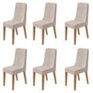 Kit com 6 Cadeiras para Sala de Jantar Estofadas Luar Kit com 6 Cadeiras para Sala de Jantar Estofadas Luar