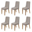 Kit com 6 Cadeiras para Sala de Jantar Estofadas Luar Kit com 6 Cadeiras para Sala de Jantar Estofadas Luar