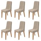 Kit com 6 Cadeiras para Sala de Jantar Estofadas Luar Kit com 6 Cadeiras para Sala de Jantar Estofadas Luar