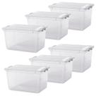 Kit com 6 Caixa Organizadora Multiuso Plástico Brinquedos 50L C/ Tampa