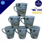 Kit Com 6 Canecas MENOS ROTINA MAIS ROTEIRO 120ML em Porcelana