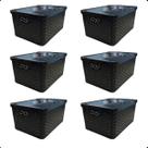 Kit Com 6 - Cesto Caixa Organizadora Rattan - 7 Litros