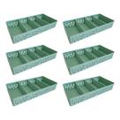 Kit Com 6 Cestos Organizadores Prático Decorativo Vazado 3 Divisórias Multiuso