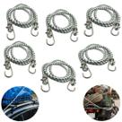 Kit com 6 Corda Elástica de 10mm Extensor Grande de 125 a 225cm Extra Forte para Bagageiro Carga Moto Bike Bicicleta Caçamba Camping