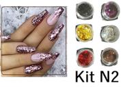 Kit com 6 Cores de Formas Coloridas Decoração Unhas Nail Art