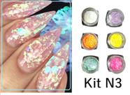 Kit com 6 Cores de Formas Coloridas Decoração Unhas Nail Art Kit com 6 Cores de Formas Coloridas Decoração Unhas Nail Art