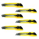 Kit com 6 Estiletes Seller P-600 18mm PSAI reforçado, trava giratória, quebrador integrado, uso profissional