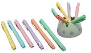 Kit com 6 Marca Texto de Ponta Chanfrada e Cores Pastéis Diferentes