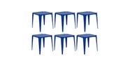 Kit Com 6 Mesa de Plástico Bela Vista - Azul - Mor